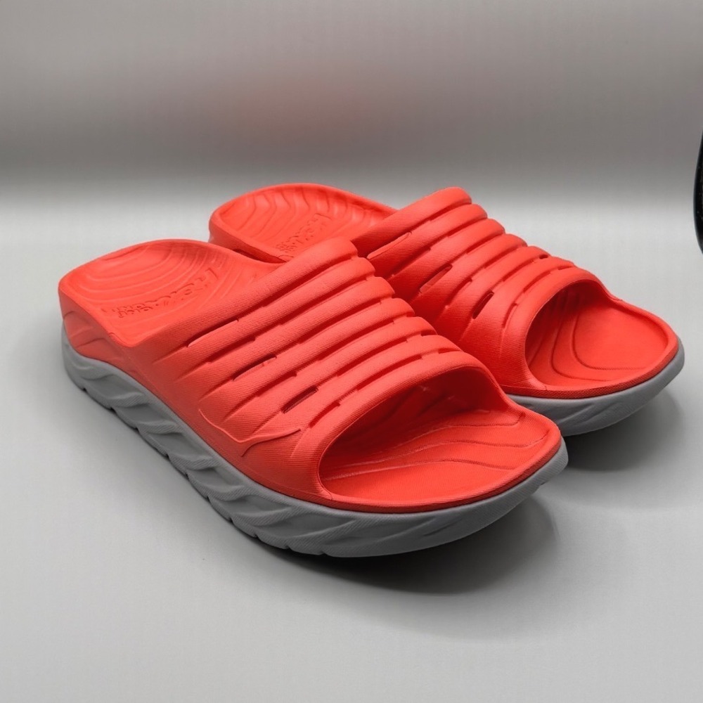 Hoka One One Ora Recovery Slide 2 Dragon Fire Orange Grey Mens 11 1099673